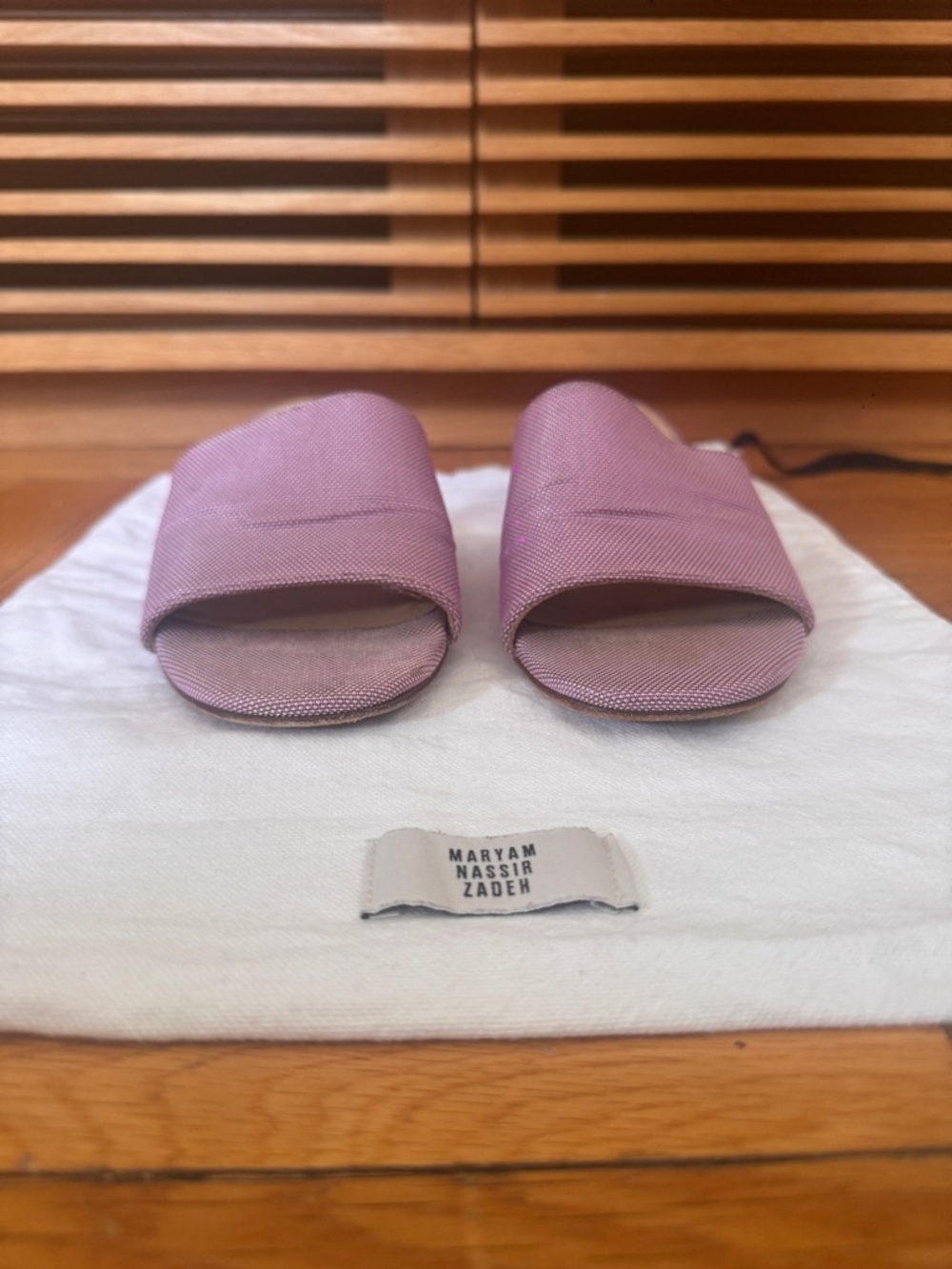 Maryam Nassir Zadeh Mauve Textured Slide Sandals